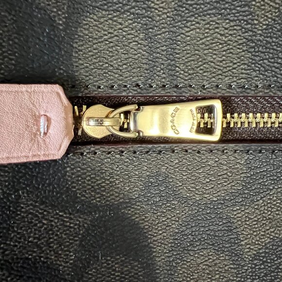 Coach Rowan File Bag, Signature Canvas and Shell Pink Trim - Picture 3 of 7